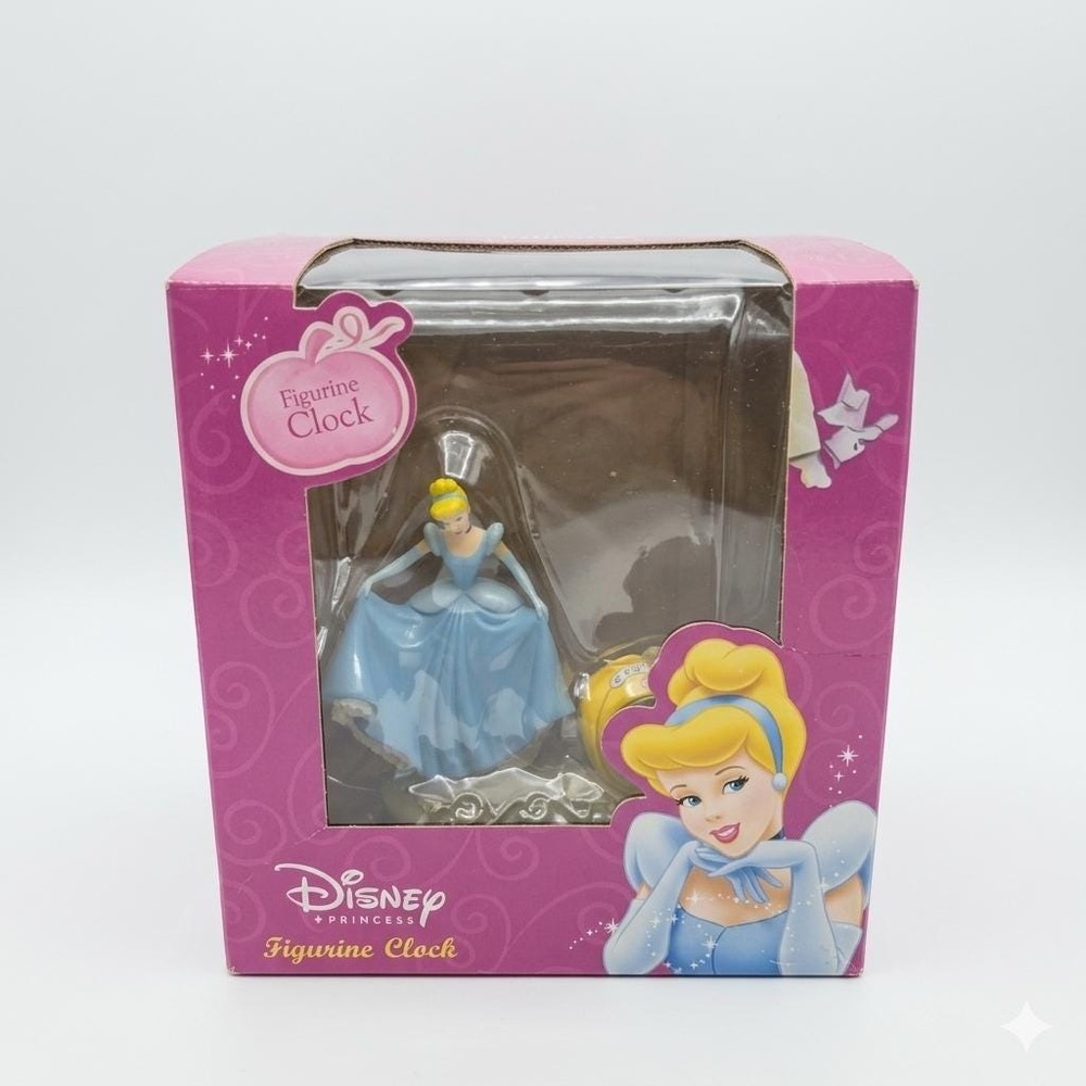 Disney Princess Cinderella Figurine Clock Blue Dress Castle Scene Boxed CC0006